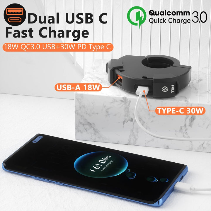 48W Wasserdichtes Motorrad USB C Steckdose, Moto Telefon Ladegerät, QC3.0 USB-A und USB C 12V Motorr