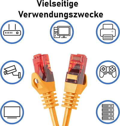 BIGtec - 10 Stück - 15m Gigabit Netzwerkkabel Patchkabel Ethernet LAN DSL Patch Kabel orange (2x RJ-