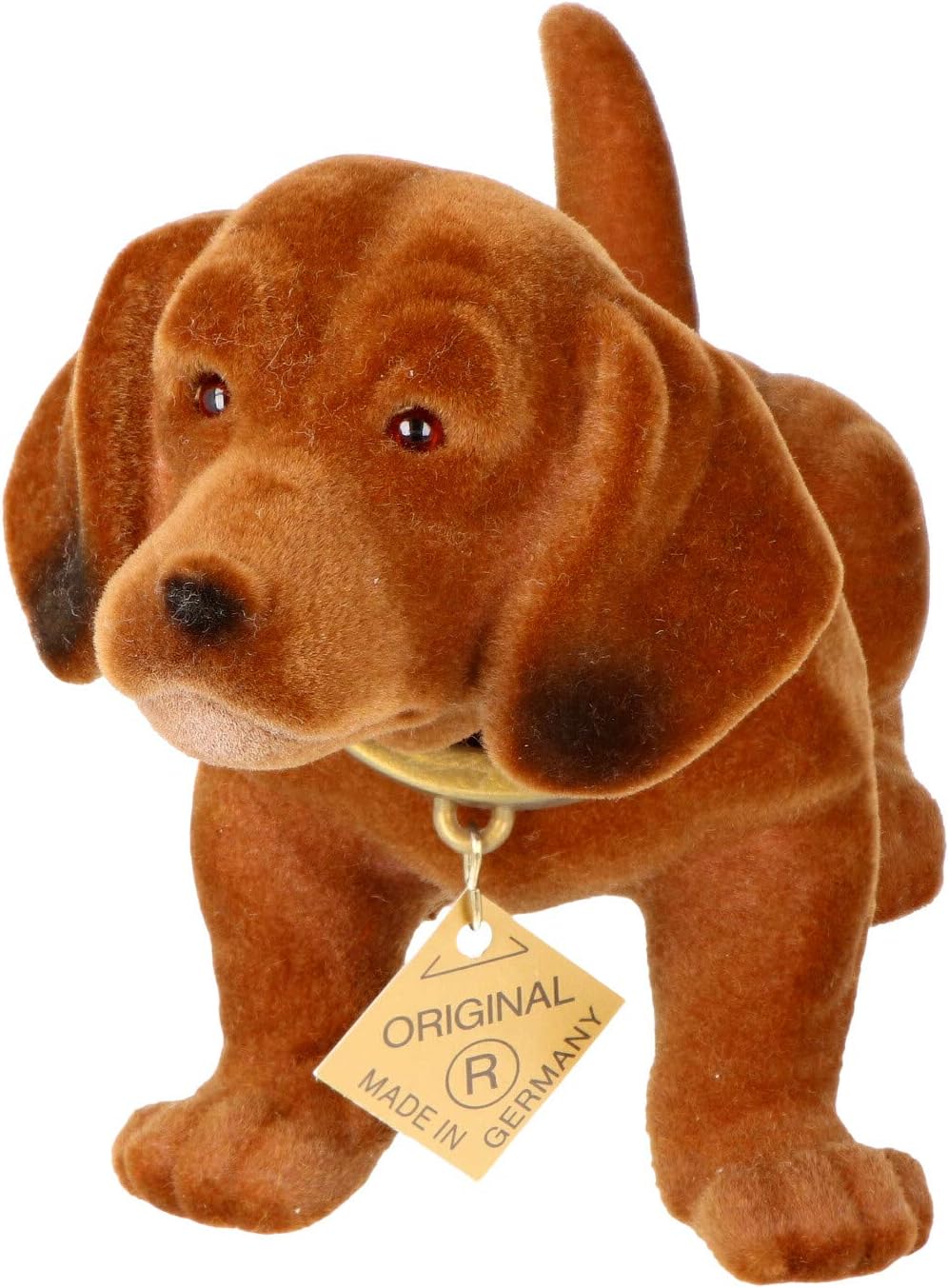 RAKSO Wackel Dackel Figur Hund Dackel Wackelfigur H 10 cm klein sitzend mit Wackelkopf Gartendeko Ga