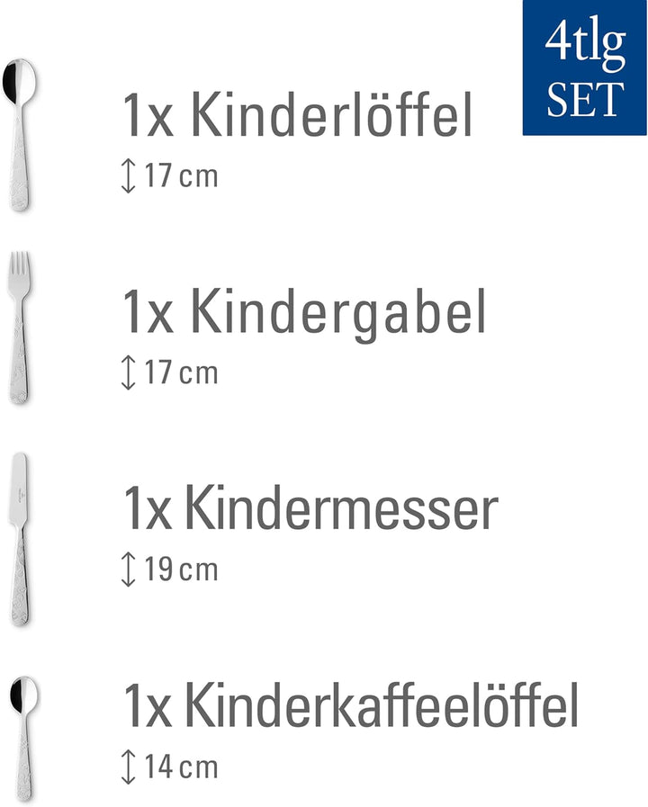 Villeroy &amp; BochVilleroy und Boch Happy as a Bear Kinderbesteck, Besteck-Set | 4-tlg., Edelstahl Kind