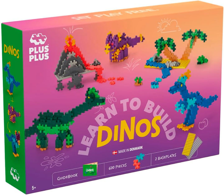 Plus-Plus 9603918 Geniales Konstruktionsspielzeug, Learn to Build, Dinosaurier, Kreativ-Bausteine, 6