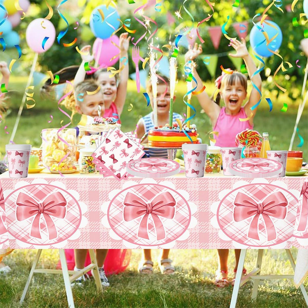 Rosa Schleife Partygeschirr - Girl's Birthday Party Geschirr-Set - 20 Pappteller 20 Pappbecher 20 Se