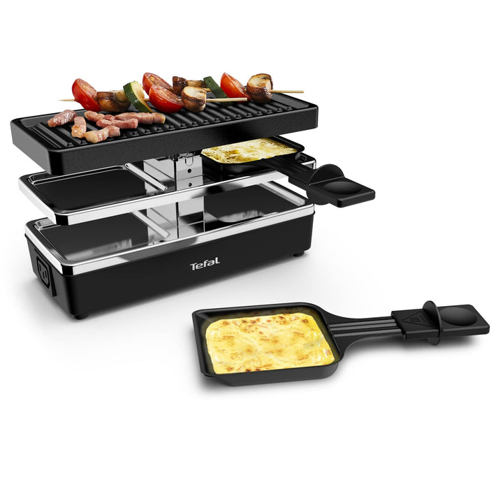 Tefal RE2308 Plug & Share Raclette | 400 Watt | 2 Pfännchen + Grillplatte | Ein-/Ausschalter | Antih