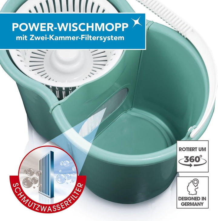 CLEANmaxx Power-Wischmopp mit Zwei-Kammer-Filtersystem | Designed in Deutschland - Schmutzwasser wir