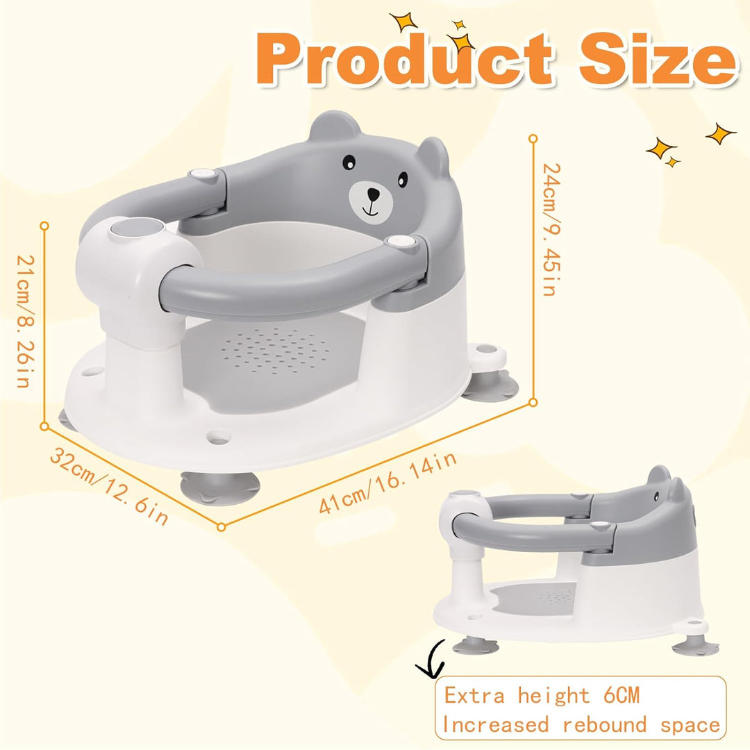 Badewannensitz Baby ab 6-24 monate Badesitz Baby mit 4 Starken Saugnäpfen Ergonomisch Rückenlehne un