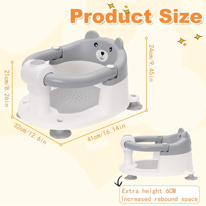 Badewannensitz Baby ab 6-24 monate Badesitz Baby mit 4 Starken Saugnäpfen Ergonomisch Rückenlehne un