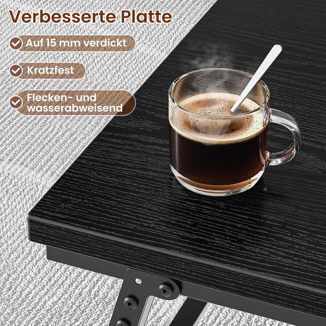 Couchtisch, Klappbarer Wohnzimmertisch, Tisch-Bein-Schnallendesign, Keine Montage erforderlich, Geei