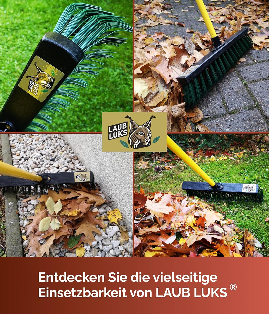 Laubrechen – Innovativer Rechen für Wiesen, Rasen & Gras. Superleicht, Top-Handling und leise! Kein