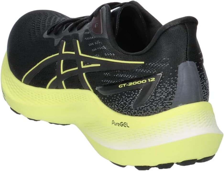 ASICS Herren Gt-2000 12 Sneaker, 40.5 EU Black Glow Yellow