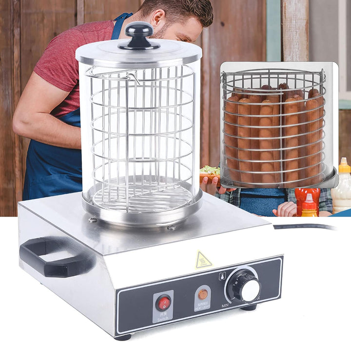 Edelstahl Hot Dog Maker, Hot Dog Gerät Maschine Wurstwärmer Dampfbehälter, Einstellbarer Temperatur