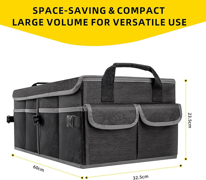 YBCPACK Auto Kofferraum Organizer mit Deckel [60L] - Stabil & Rutschfes - Faltbar Kofferraumtasch au