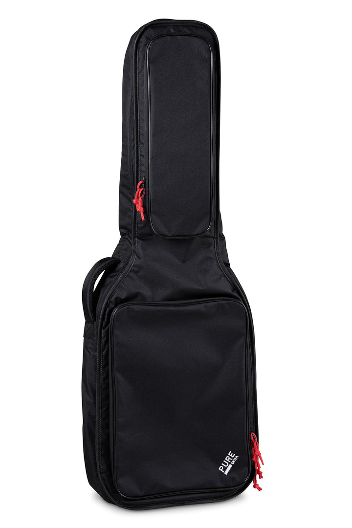 PURE GEWA Gitarren Gig-Bag Serie 120 für Westerngitarre, schwarz, 20 mm Schaumstoffpolsterung mit gr