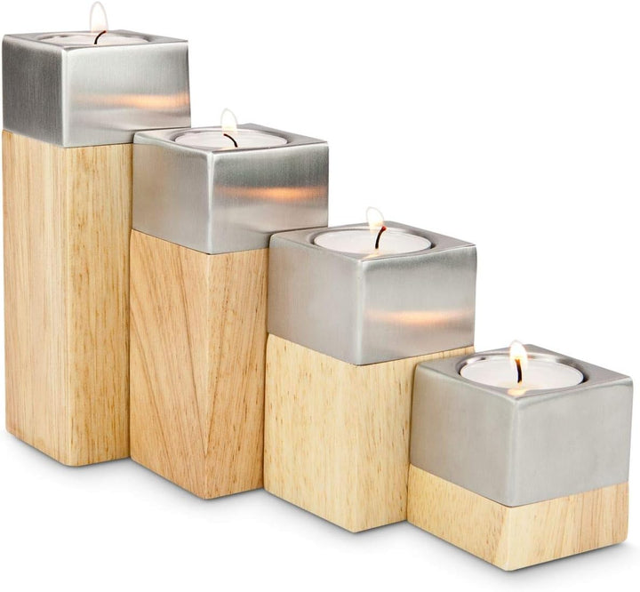ROMINOX Geschenkartikel 4er Teelicht-Set // Luce – Vier Teelichthalter in modernem Design, flexibel