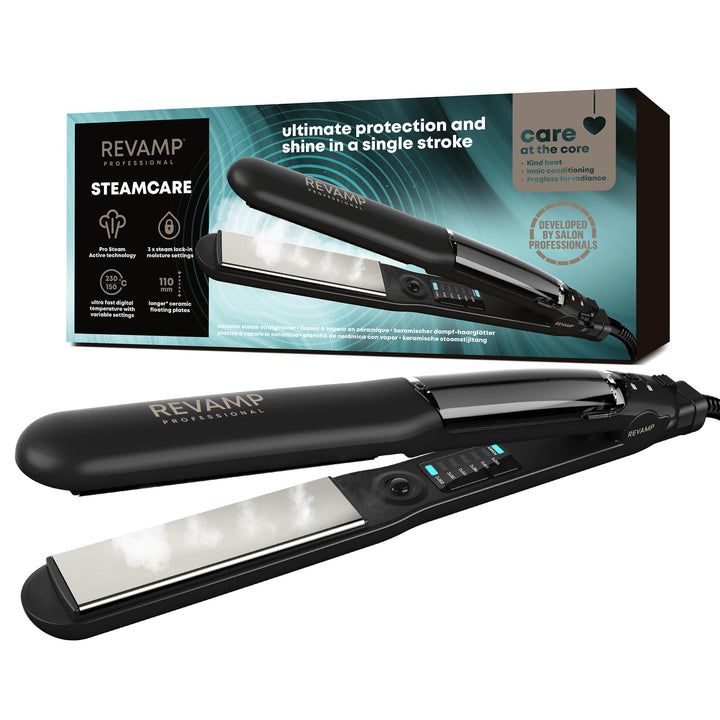 Revamp Progloss Steam Dampfglätteisen, Haarglätter mit Dampffunktion, ultraschnelles Hitzestyling mi