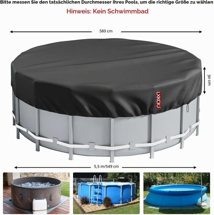 LXKCKJ Runde Poolabdeckung für oberirdische Pools- Lagertank Poolabdeckung mit Kordelzug Design-Whir