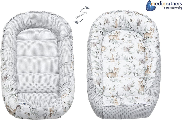 Medi Partners Babynest Kuschelnest Babynestchen 100% Baumwolle Nestchen Reisebett für Babys Säugling