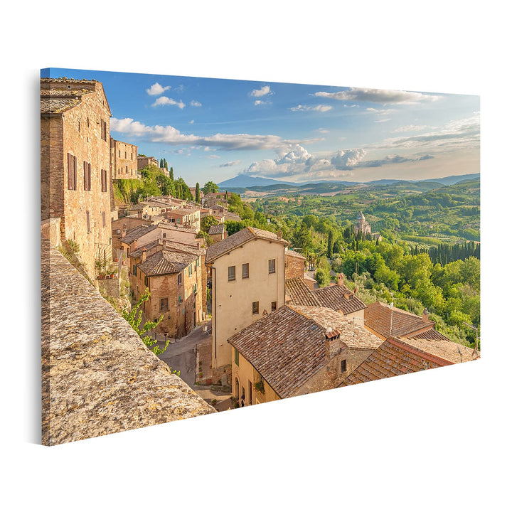islandburner Bild auf Leinwand Landschaft Der Toskana Von Den Wänden Von Montepulciano Italien Bilde