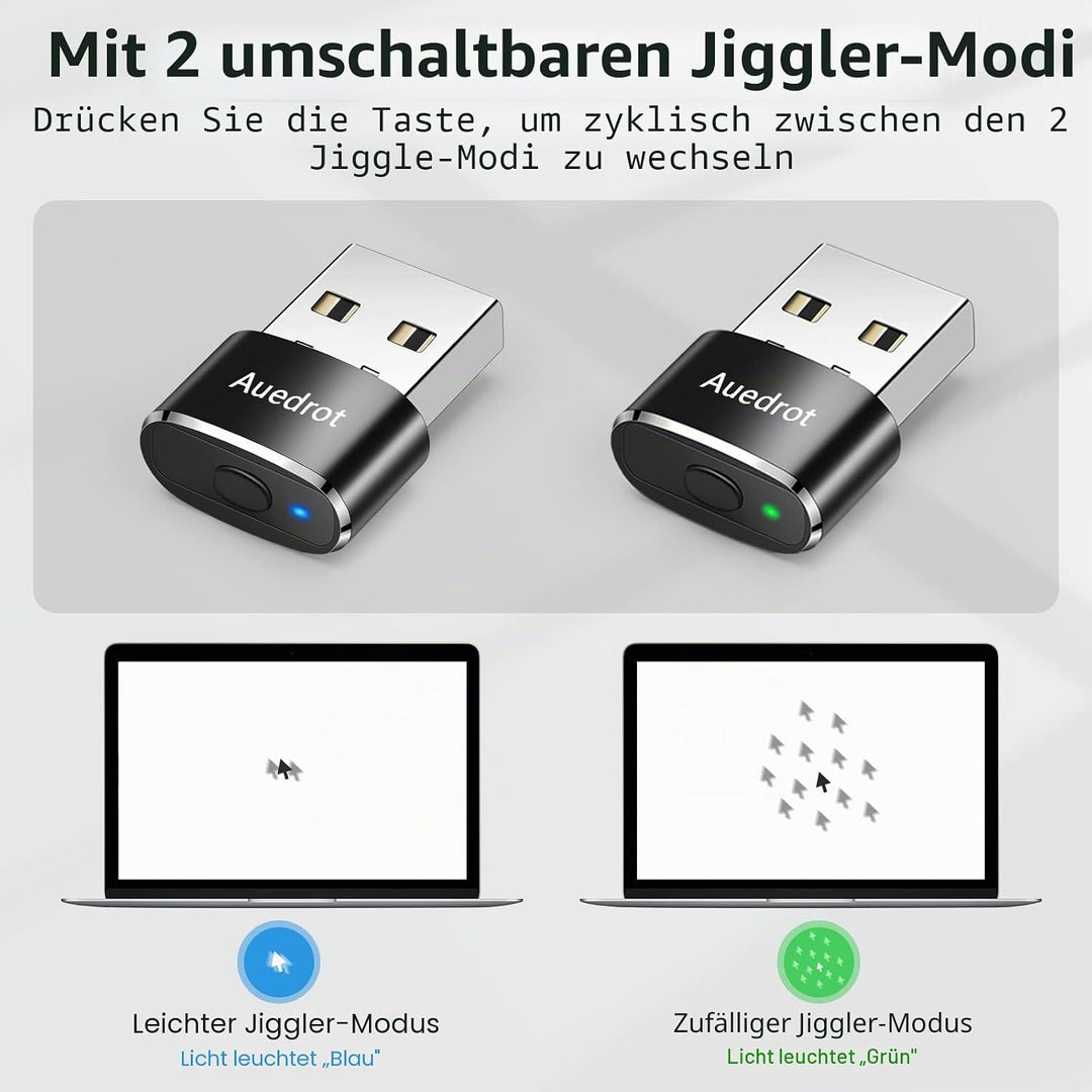AUEDROT Mouse Jiggler Nicht Nachweisbar USB Mouse Mover mit Schaltertaste, Metall Maus Beweger Autom