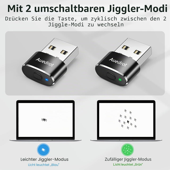 AUEDROT Mouse Jiggler Nicht Nachweisbar USB Mouse Mover mit Schaltertaste, Metall Maus Beweger Autom