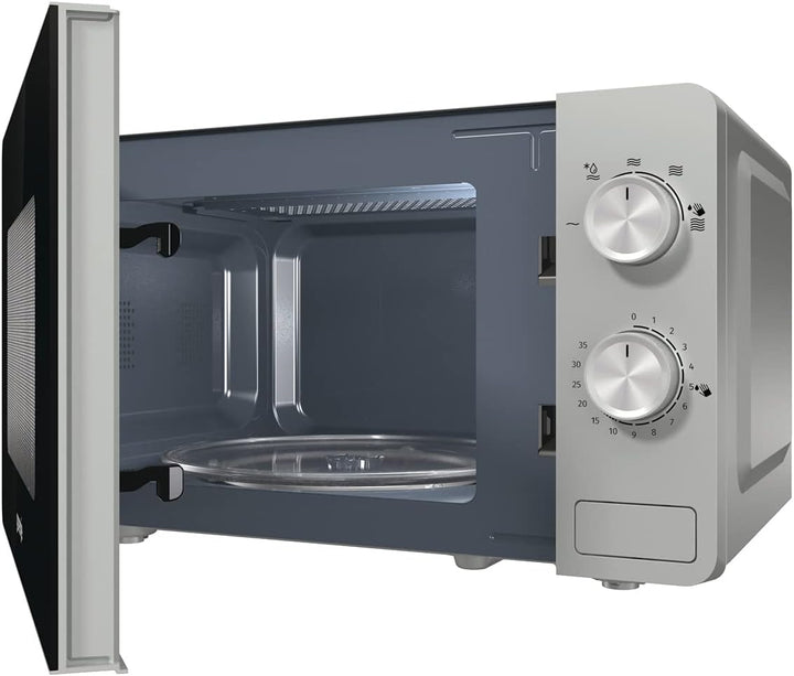 Gorenje MO20E1S Mikrowelle / 800 W, Schwarz, Edelstahl. Inox - Look ‎20 Liter Essential Line, Inox -