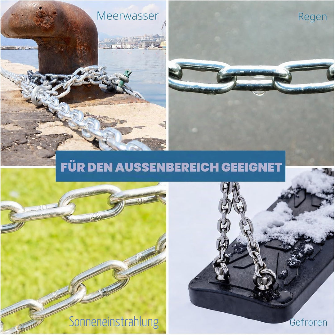 hannger Kette Edelstahl Verlängerungskette - 5m Φ3mm Metall Hänge Sicherheits Spulen Massivkette bis