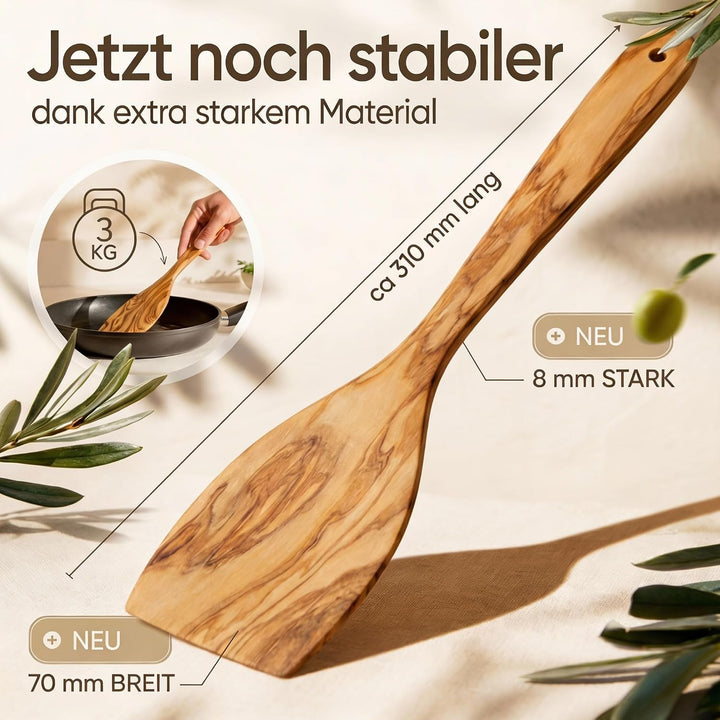 GOLDENBERG® Premium Kochlöffel Set 5-teilig | feinstes italienisches Olivenholz | antibakteriell &amp; l