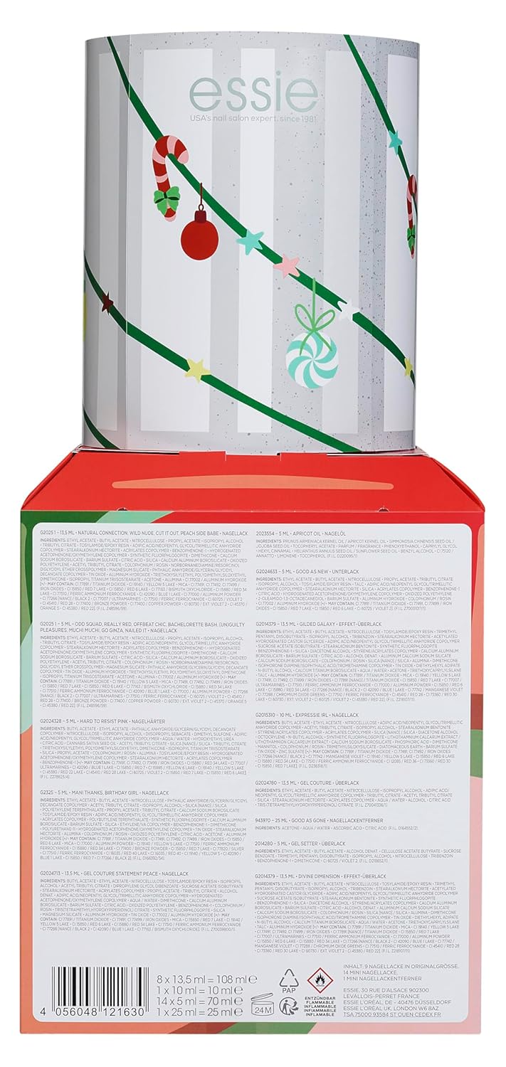 essie Adventskalender 2024 (24-teilig) – Nagellack-Set mit Nagelpflege, inkl. 7 limitierter Nagellac