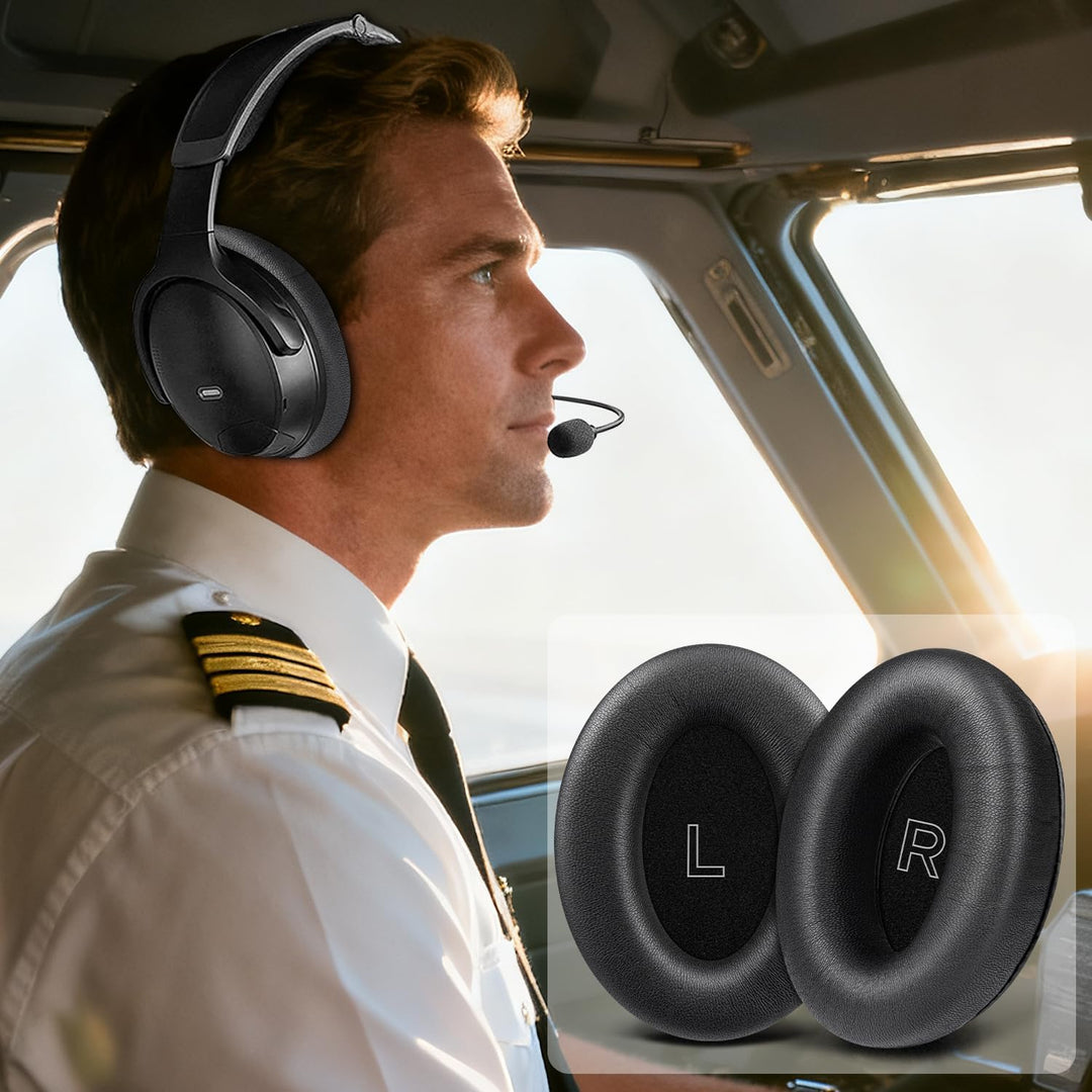 SOULWIT Lammfell Ersatzpolster Ersatz Ohrpolster für Bose A30 Aviation, Polster mit hochdichtem Gerä