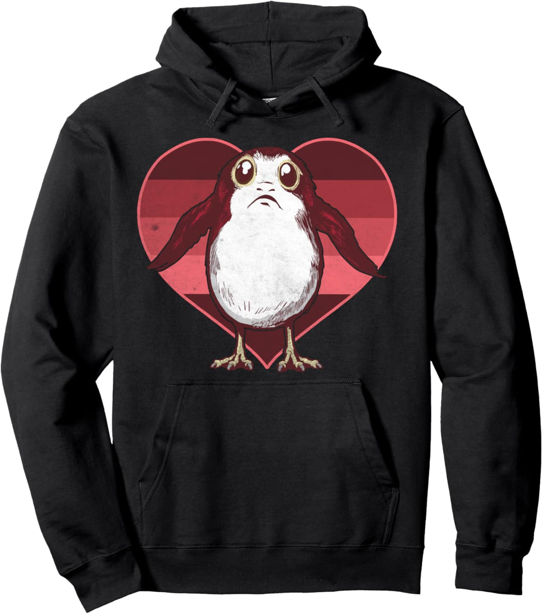 Star Wars The Last Jedi Porg Striped Heart Portrait Pullover Hoodie