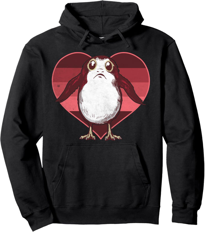Star Wars The Last Jedi Porg Striped Heart Portrait Pullover Hoodie