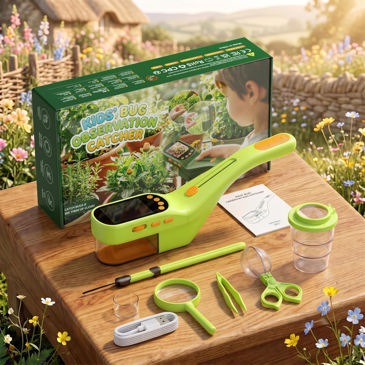 Insektenfänger Kinder, Mikroskop 500X IPS 2,4" 1080P STEM Spielzeug Verde Hierba Insektenfänger Kind