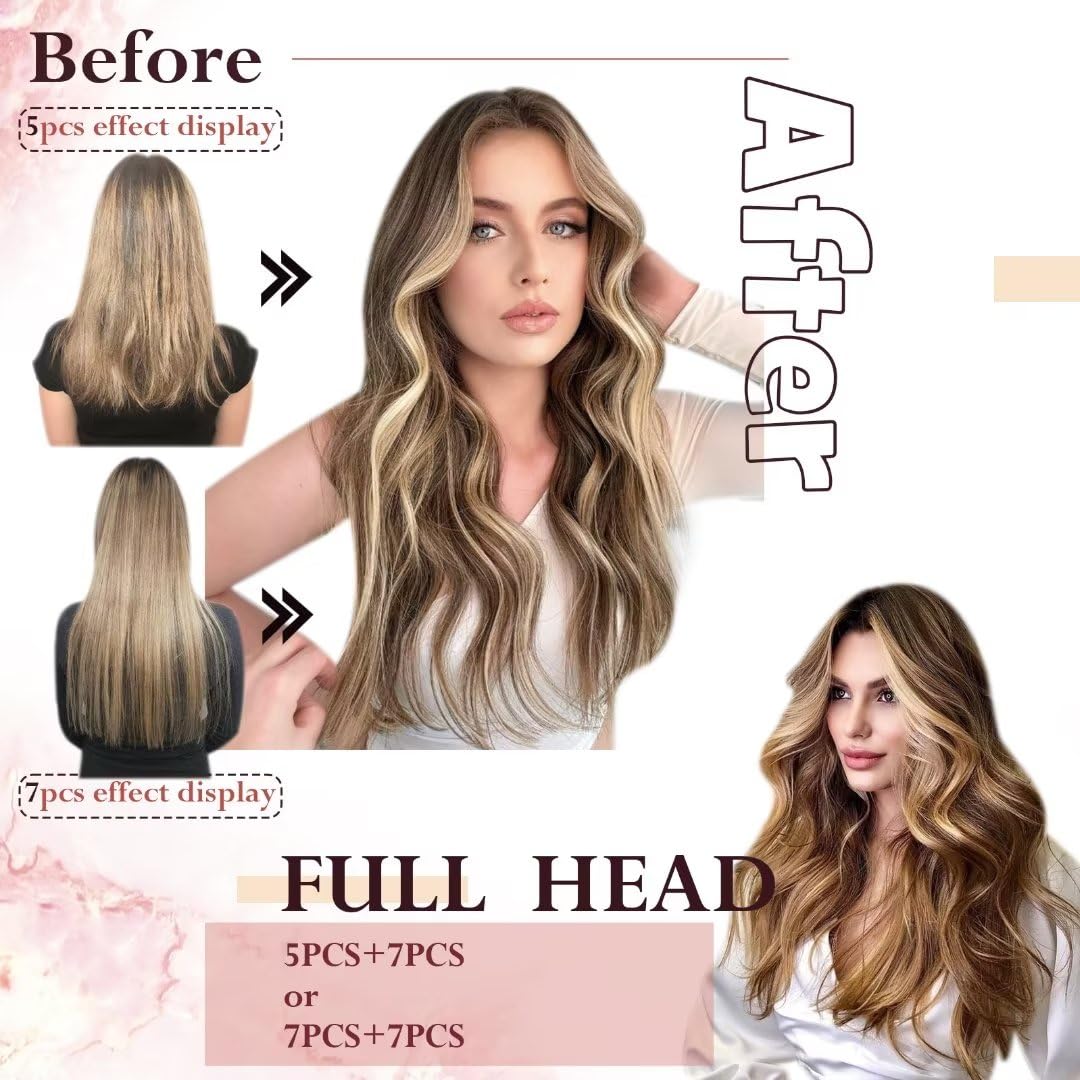 Easyouth Clip in Extensions Echthaar Balayage Clip in Extensiosn Remy Clip in Echthaar Extensions Ba