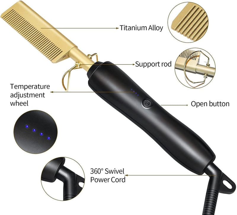 Haarglätter Bürste, 2 in1 Elektrische kamm haarglätter Glättbürste mit Ionentechnologie, Glätteisen