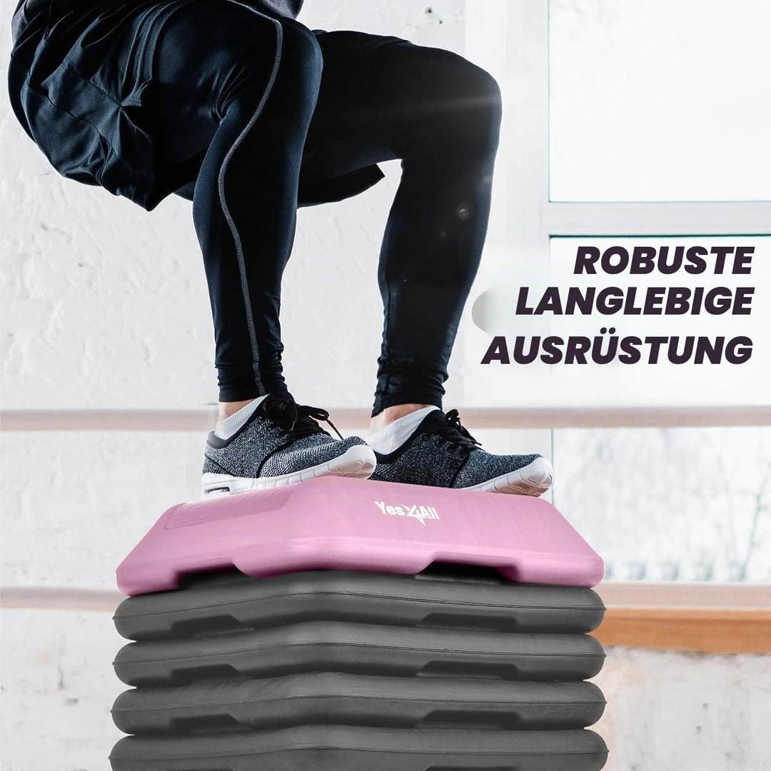 Yes4All Aerobic Stepper, Stepbench Aerobic-Fitness Steppbrett, Übung Workout Schritt Plattform mit 4
