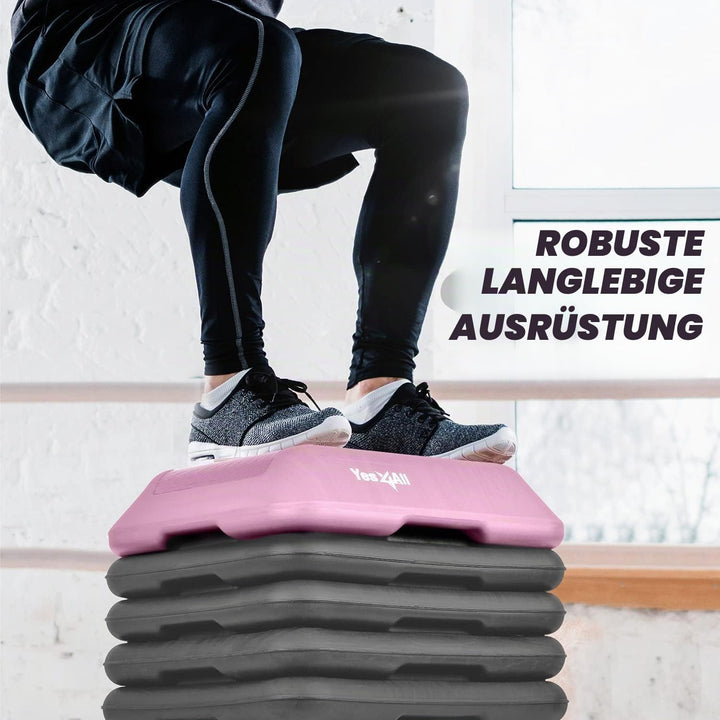 Yes4All Aerobic Stepper, Stepbench Aerobic-Fitness Steppbrett, Übung Workout Schritt Plattform mit 4