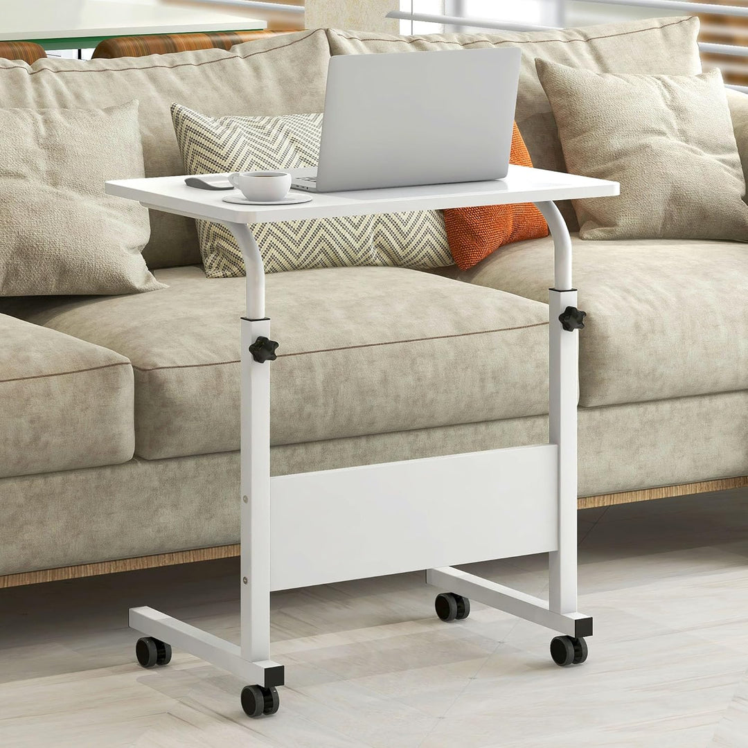 soges Laptoptisch Beistelltisch mit Rollen,höhenverstellbarer PC Tisch Notebook Sofatisch Laptopstän