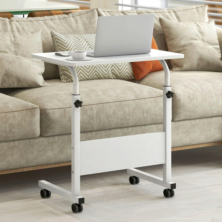 soges Laptoptisch Beistelltisch mit Rollen,höhenverstellbarer PC Tisch Notebook Sofatisch Laptopstän