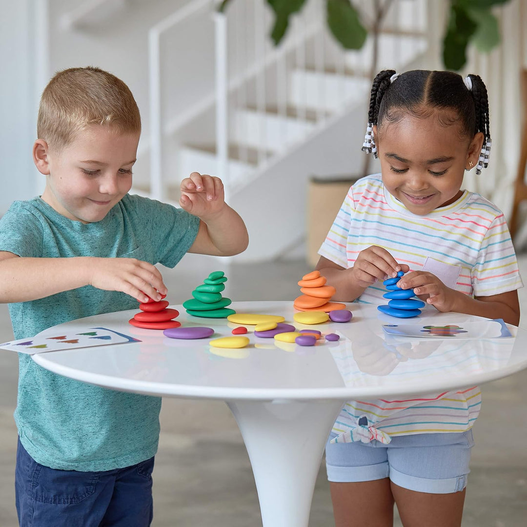 Rainbow Pebbles - Set mit 36 + 40 Aktivitäten - Die originalen Farbsortier- und Stapelsteine - Frühe