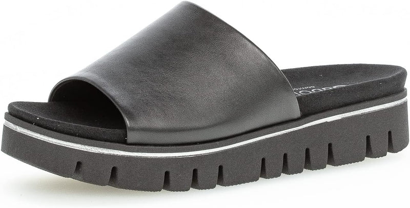 Gabor Damen Pantoletten, Frauen Sandalen,Moderate Mehrweite (G) 38.5 EU Schwarz, 38.5 EU Schwarz