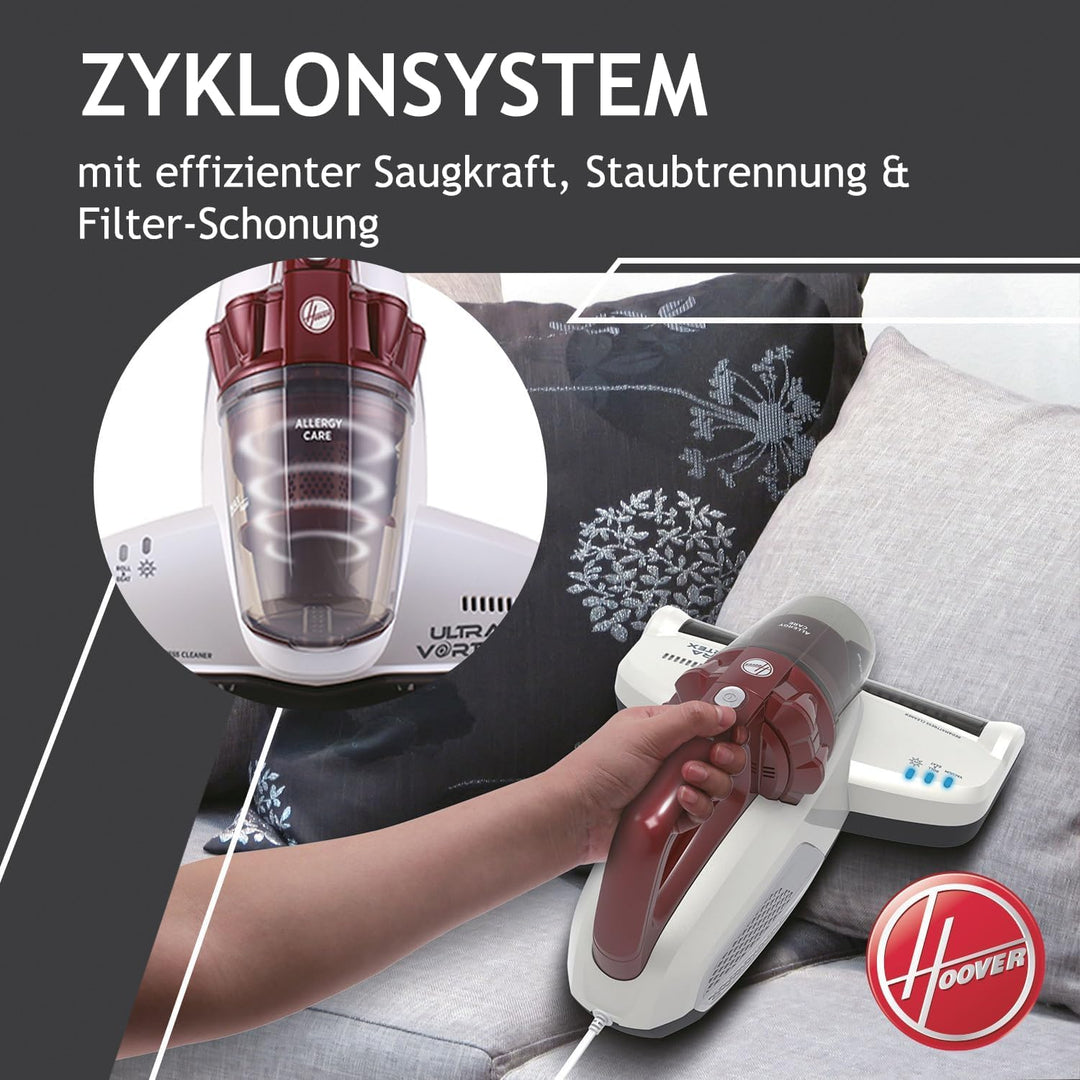 Hoover Ultra Vortex Matratzenreiniger – Milbensauger mit UV-Licht & Vibration für hygienische Reinig