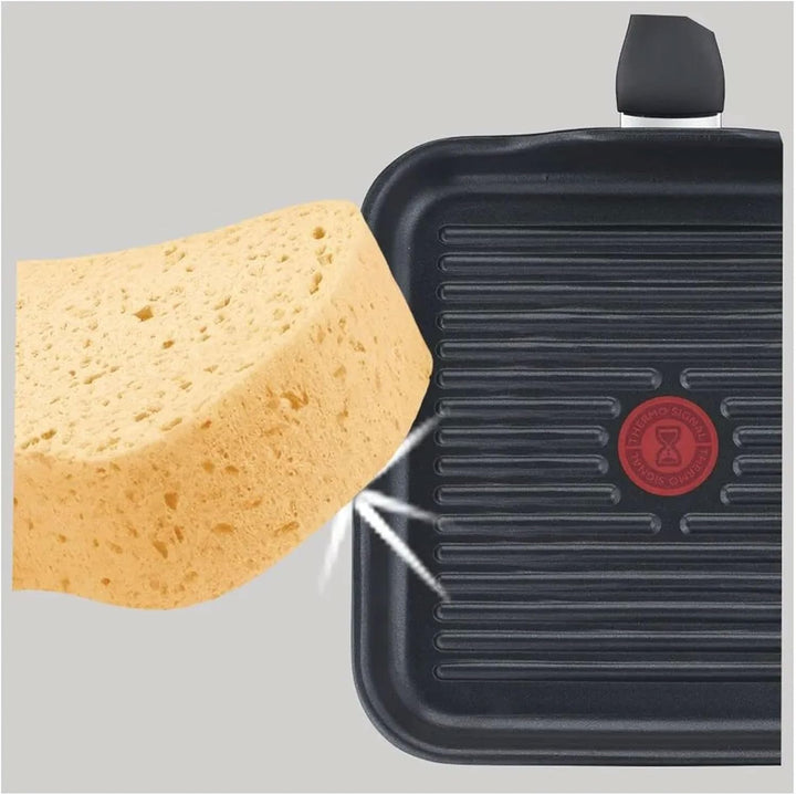 Tefal Selection Grillpfanne 26 x 26 cm, Titanium Antihaft-Versiegelung, Thermo-Spot Temperaturindika