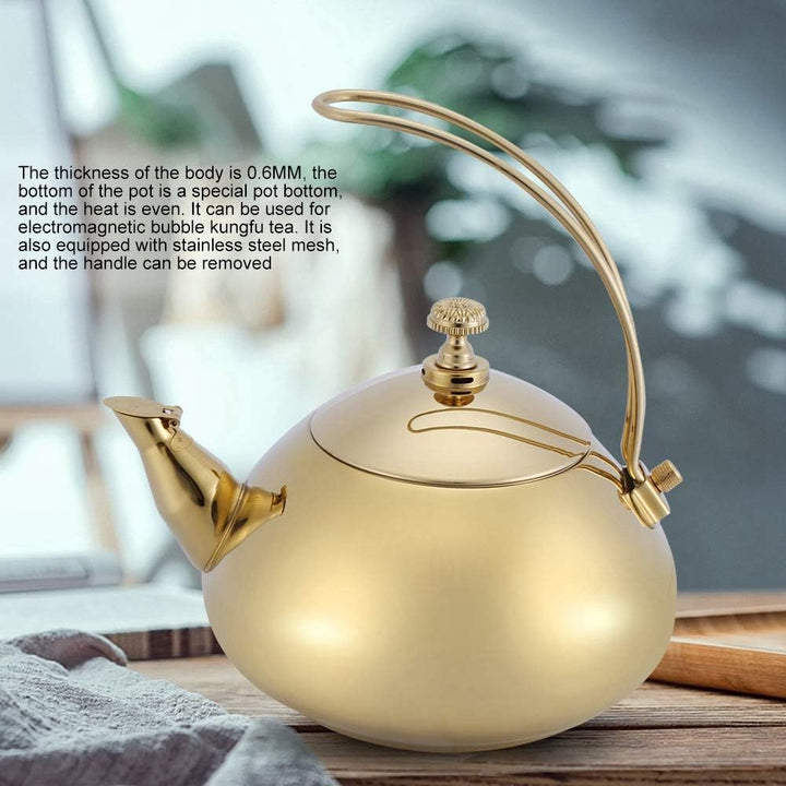 Teekanne mit Infuser Lose Teeblätter Edelstahl Wasserkocher Filterset Wärmer Teekessel für Herd Indu