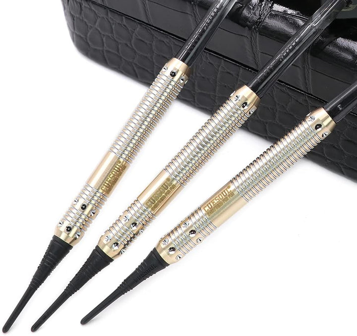 CUESOUL 16 Grams Deluxe Soft Tip Darts Set with Luxury Case（Dragon Series） JL-STL-B1103+D604, JL-STL