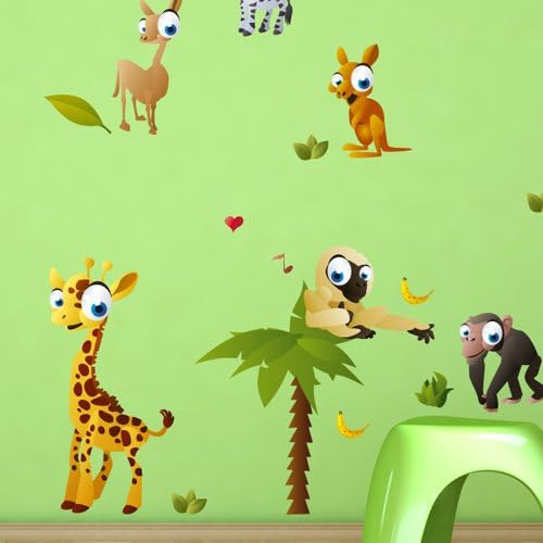 Wandkings Zoo Tiere Wandsticker Megapack Set, 64 Aufkleber, Gesamtfläche 260 x 70 cm