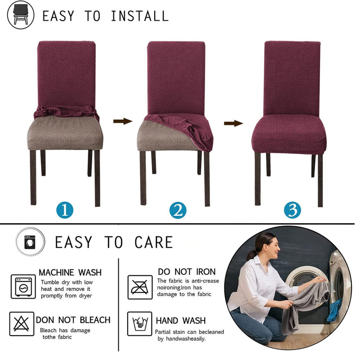LANSHENG Stuhlhussen 6er Set, Stretch Stuhlhussen Schwingstühle, Abnehmbarer Waschbarer Stuhlbezug f