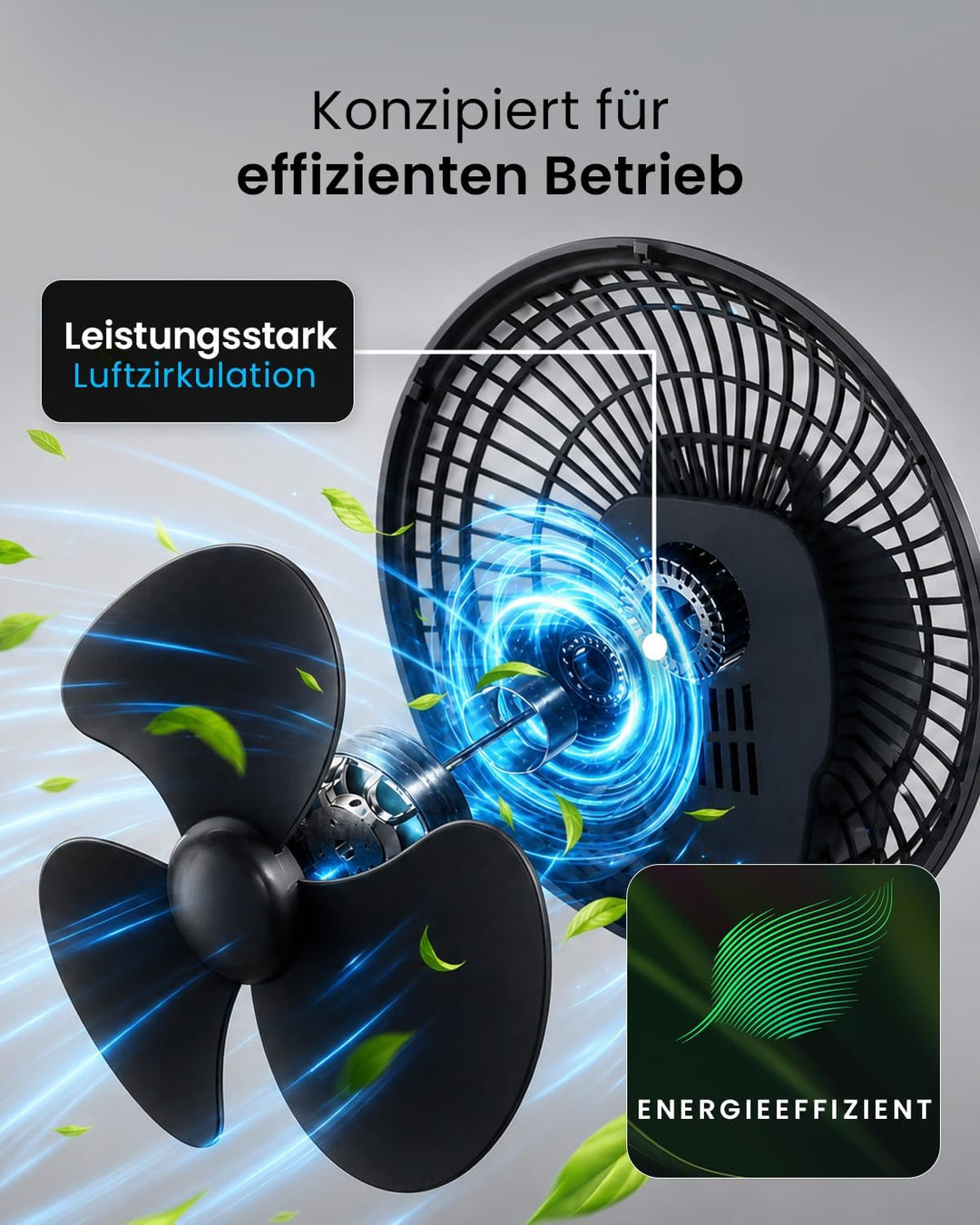 Pro Breeze Mini Ventilator mit Clip - 20 cm Durchmesser, 2 Geschwindigkeitsstufen, starke + stabile