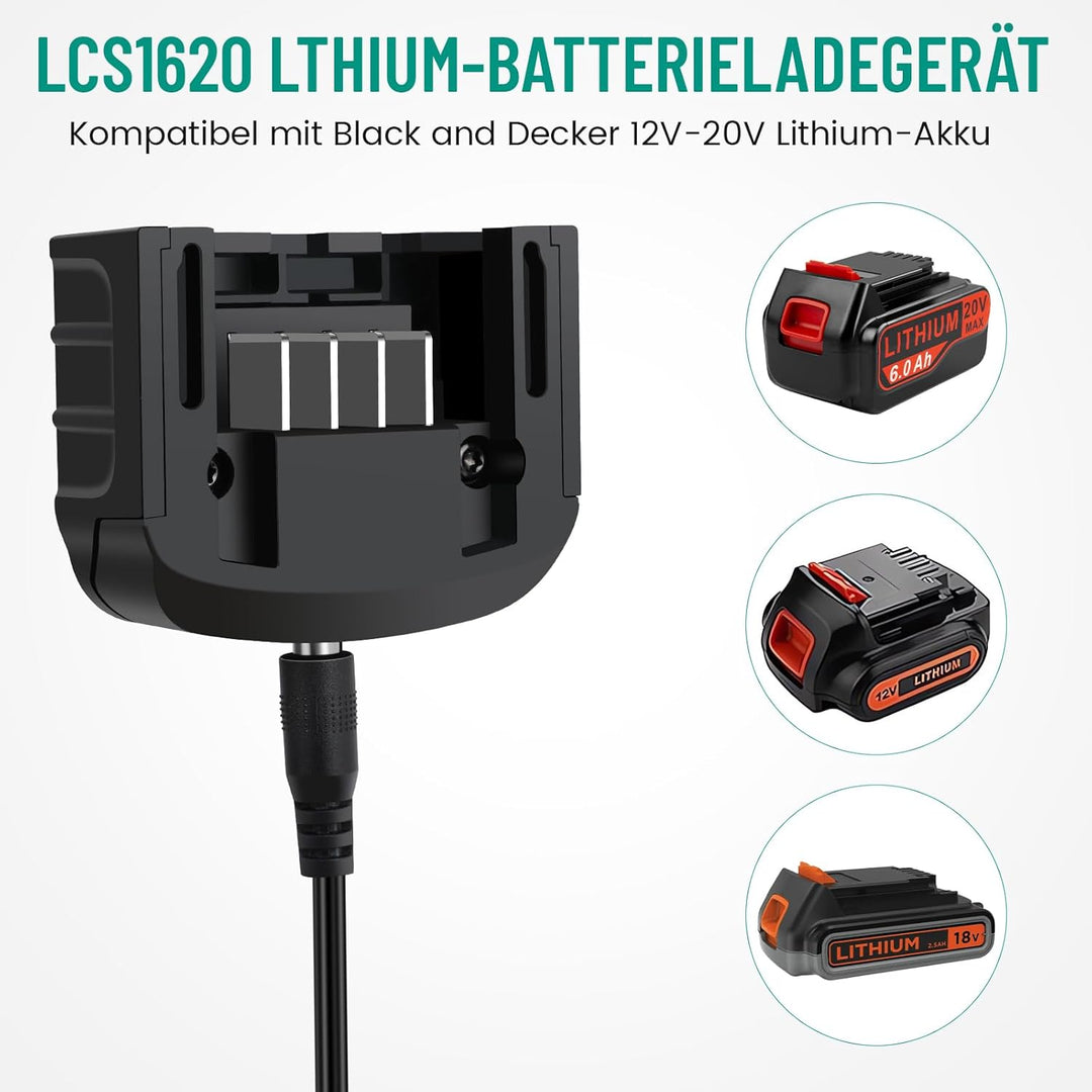 18V/20V Ladegerät Kompatibel mit Black & Decker, ASUNCELL Akku Schnellladegerat für Black & Decker B