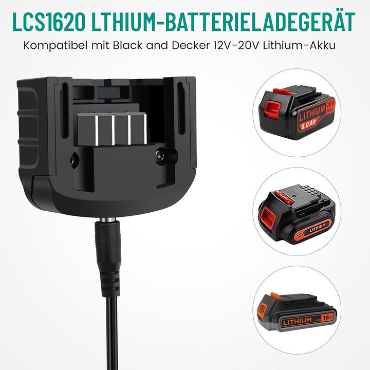 18V/20V Ladegerät Kompatibel mit Black & Decker, ASUNCELL Akku Schnellladegerat für Black & Decker B