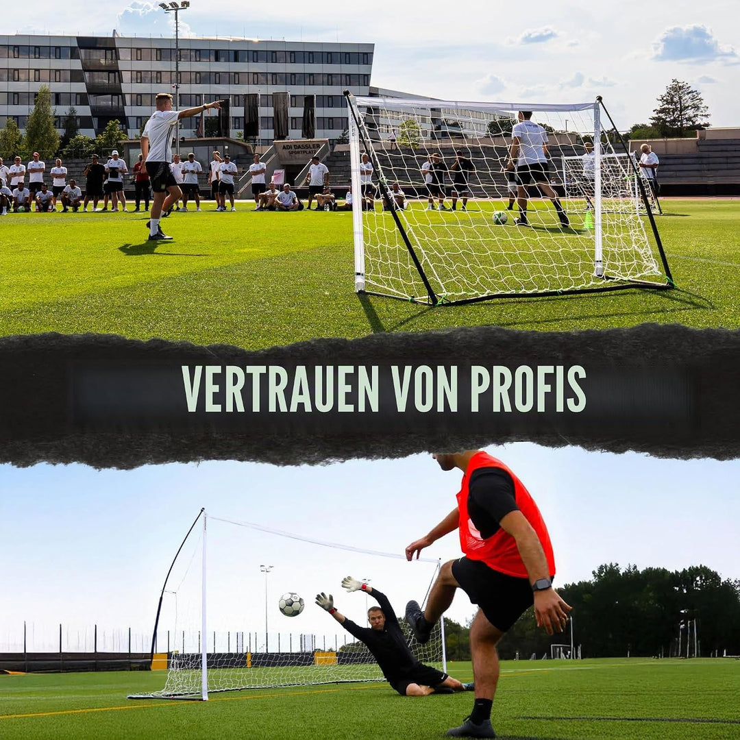 QUICKPLAY KICKSTER Fussballtor - Ultra tragbares Fussballnetz für alle Altersgruppen - Schnell aufba
