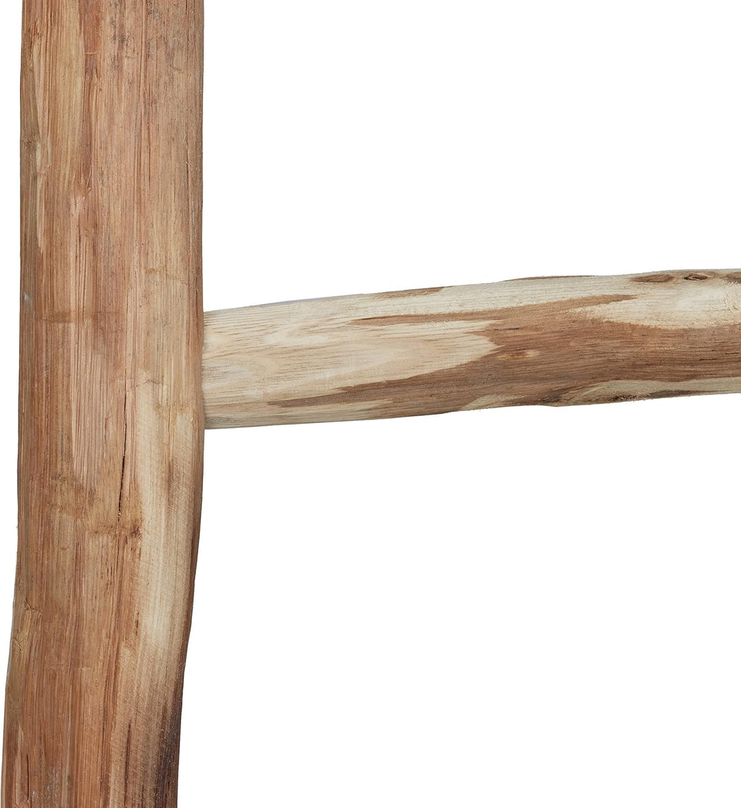 Relaxdays Dekoleiter, 116 cm hoch, Holzleiter Garten, 4 Sprossen, Kastanie, Handarbeit, Handtuch- &